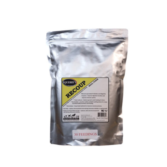 Silver pouch with a label on a white background