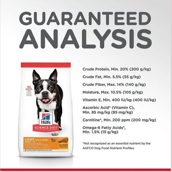 Hill's Science Diet Adult Light Small Bites Dry Dog Food, Chicken Meal & Barley