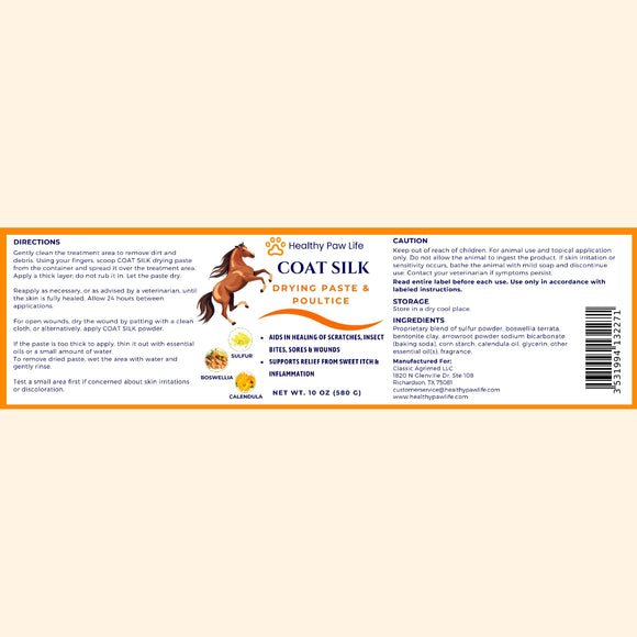 Healthy Paw Life Coat Silk Drying Paste & Poultice for Horse, 10-oz