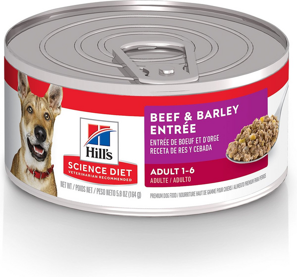 Hill's Science Diet Adult Canned Dog Food, Beef & Barley Entrée