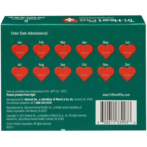 Tri-Heart Plus for Dogs 26-50lbs reminder card
