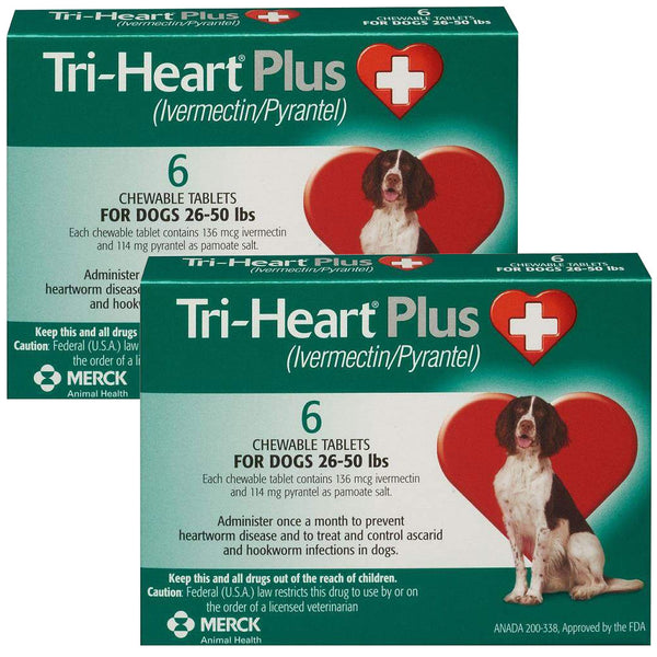 Tri-Heart Plus for Dogs 26-50lbs 12 chewable