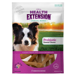 Health Extension Probiotic Dental Chews For Dog(8 medium bones)
