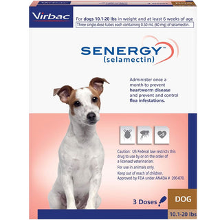 Senergy Topical Solution for Dogs, 10.1-20 lbs, (Brown Box)