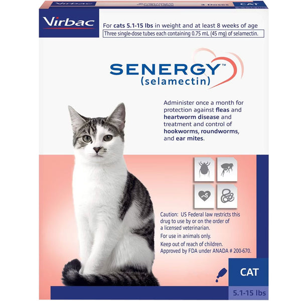 Senergy Topical Solution for Cats, 5.1-15 lbs 1 dose