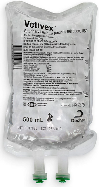 Vetivex Lactated Ringers Injection for Dogs, Cats, & Horses