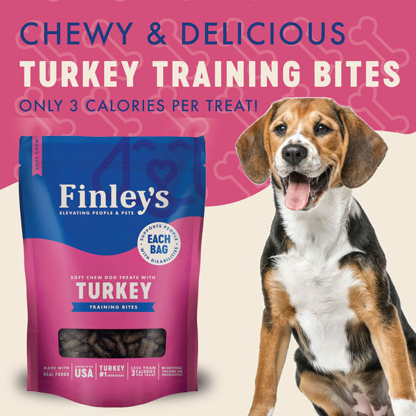 Finley's Barkery Turkey Recipe Soft Chew Training Bites Dog Treats