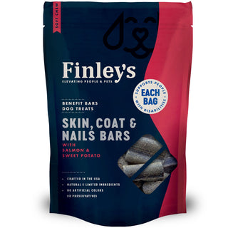 Finley's Barkery Skin, Coat & Nails Bars Dog Treats Salmon & Sweet Potato, 6-oz