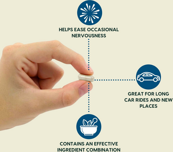 Ark Naturals Happy Traveler Calming Supplement Capsules for Dogs & Cats  (30 ct)