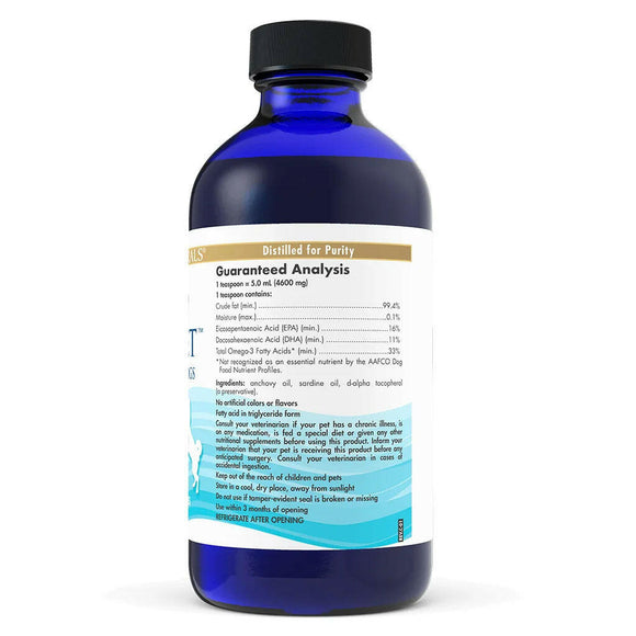 Nordic Naturals Omega-3 Pet Oil Supplements For Medium to Large Breed Dogs guaranteed analysis