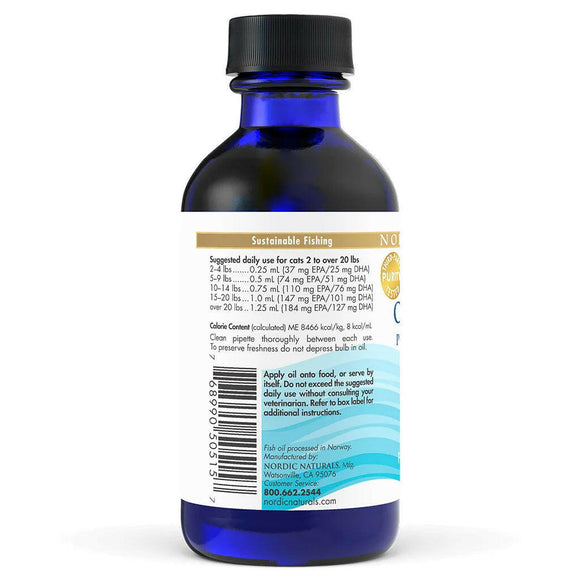 Nordic Naturals Omega-3 Pure Fish Oil Supplement for Cats Feeding guidelines