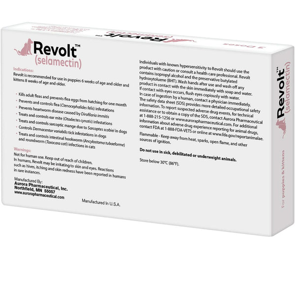 Revolt Topical Solution for Puppies & Kittens 0-5 lbs backside