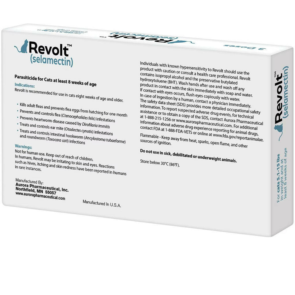 Revolt Topical Solution for Cats 5.1-15 lbs  backside