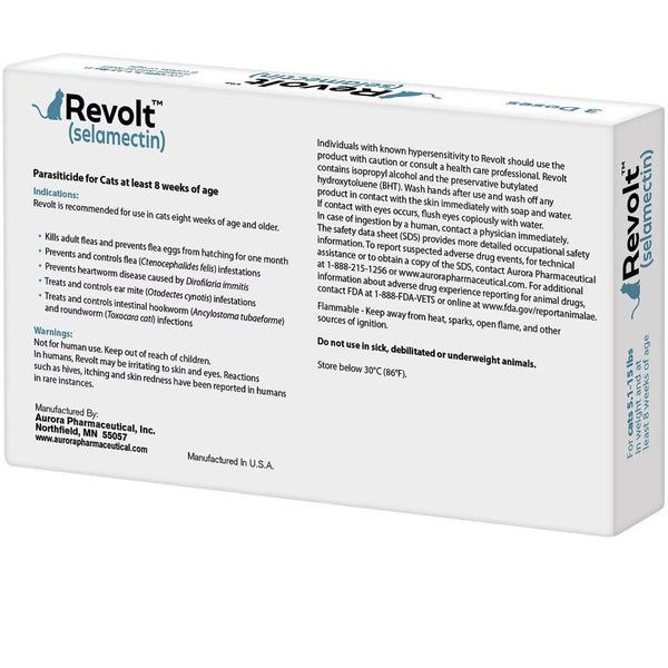 Revolt Topical Solution for Cats 5.1-15 lbs  backside
