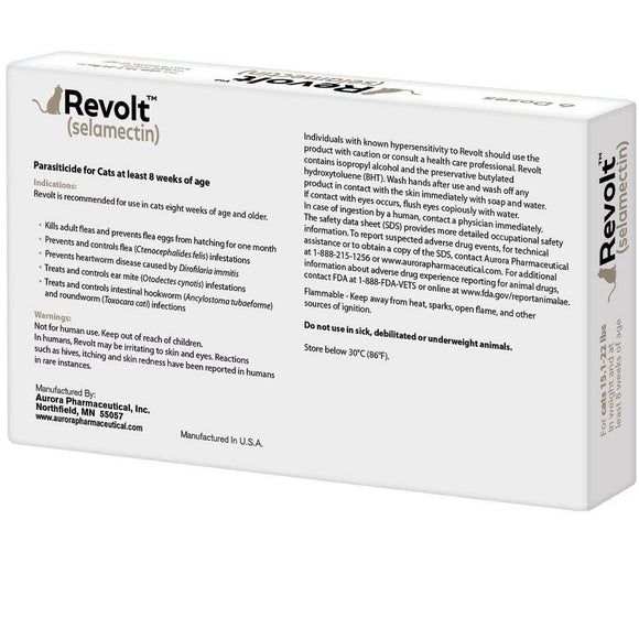 Revolt Topical Solution for Cats 15.1-22 lbs backside