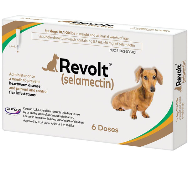 Revolt Topical Solution for Dogs, 10.1-20 lbs 6 doses