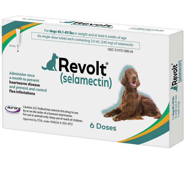 Revolt Topical Solution for Dogs 40.1-85 lbs 6 doses