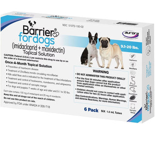 Barrier Topical Solution for Dogs, 9.1-20 lbs, (Ice Blue)