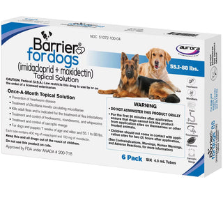 Barrier Topical Solution for Dogs, 55.1-88 lbs, (Blue)