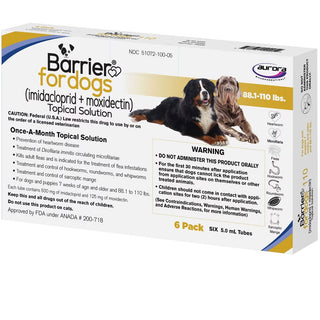 Barrier Topical Solution for Dogs, 88.1-110 lbs, (Yellow)