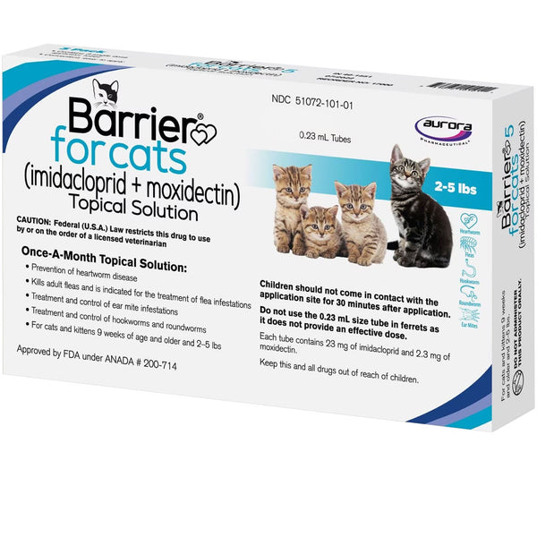 Barrier Topical Solution for Cats, 2-5 lbs, (Light Blue) 1 dose