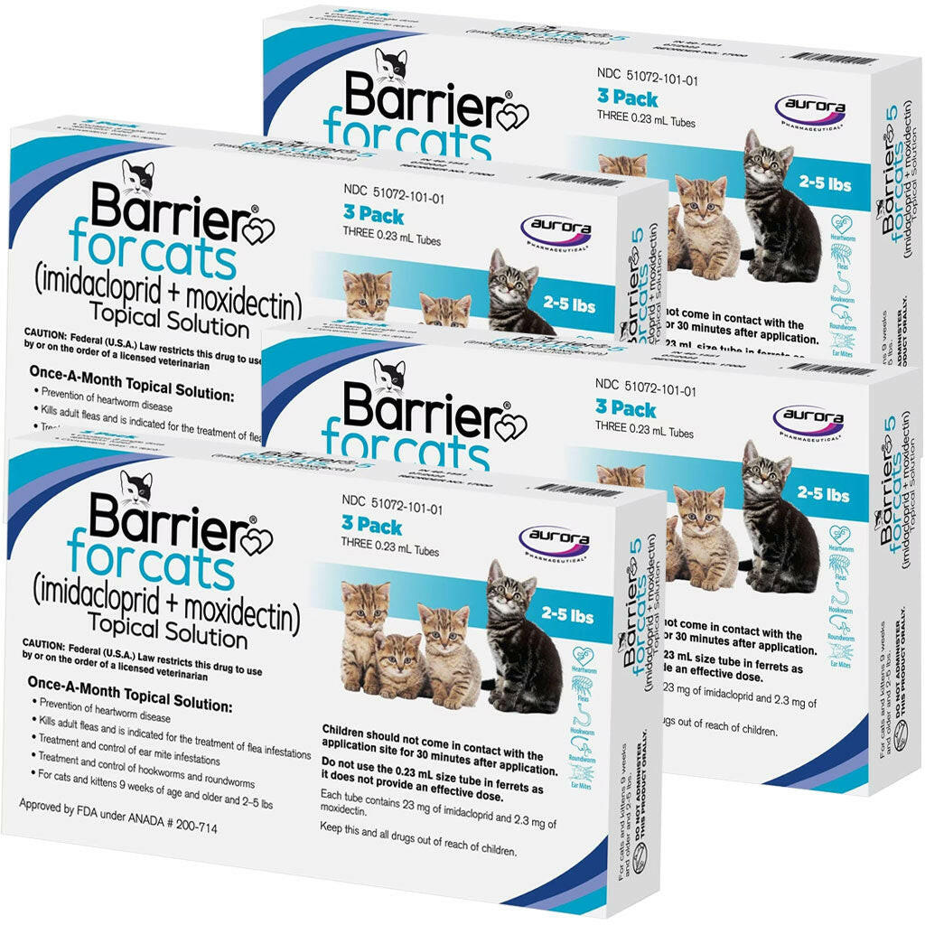 Barrier Topical Solution for Cats, 2-5 lbs, (Light Blue) 12 dose