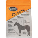 Equirry's Cu-Shine pellet form supplement packaging for horses on an orange background