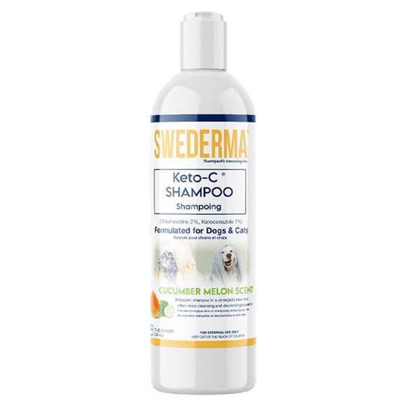 Swederma Keto-C Shampoo bottle for dogs and cats on a white background