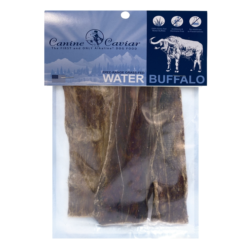 Canine Caviar Buffalo Jerky Flat 6" Dog Treat (3 pieces)