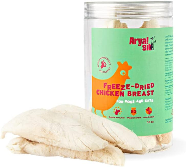 Arya Sit Freeze-Dried Chicken Breast Treats for Dogs & Cats, 3.5-oz