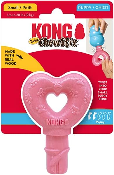 Kong Puppy ChewStix Twist Heart Toy For Dogs