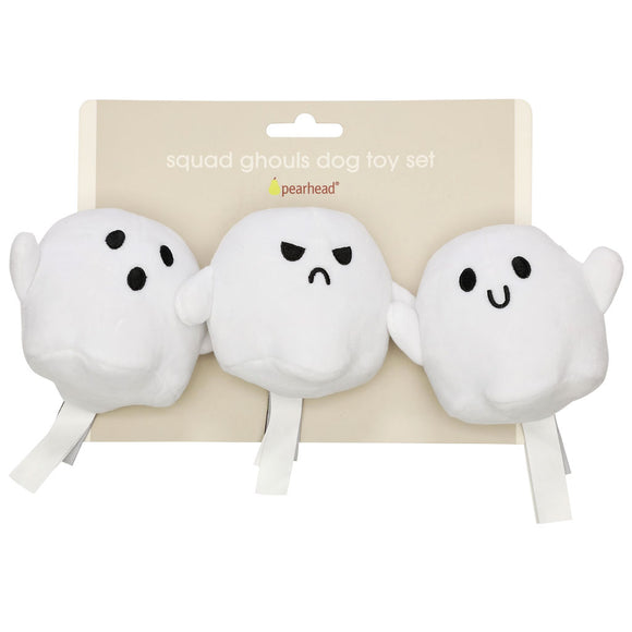 Pearhead Halloween Ghosts Dog Toys, Set of 3