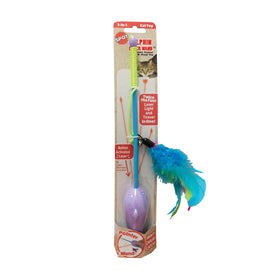 Spot Dolphin Teaser Wand & Laser Cat Toy, Assorted, 12-in