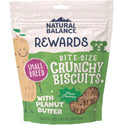 Natural Balance Pet Foods Rewards Bite-Size Crunchy Biscuits Small Breed Dog Treats Peanut Butter, 8-oz