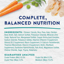 Product label with ingredients and nutrition information on a white background with carrots and bread.