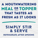 Text on a white background describing a product with blue and green text.