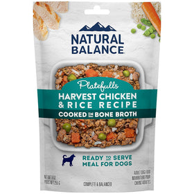 Natural Balance Pet Foods Original Ultra Platefulls Wet Dog Food Pouch Harvest Chicken & Rice Recipe, 9-oz case of 12
