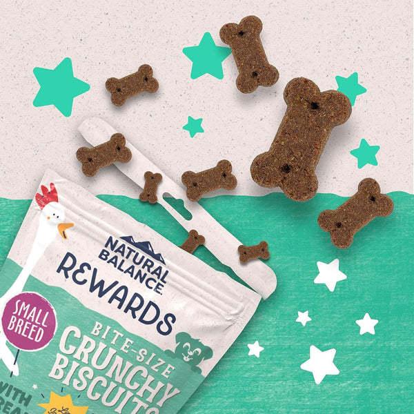 Natural Balance Pet Foods Rewards Bite-Size Crunchy Biscuits Small Breed Dog Treats Chicken