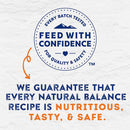 Logo and text on a textured white background, promoting confidence in product quality and safety.