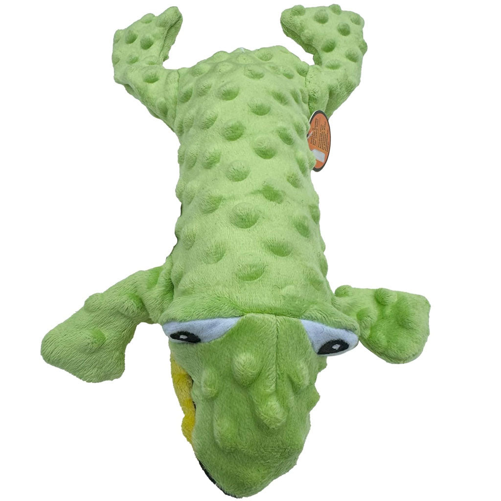 Ethical Skinneeez Extreme Stuffing-Free Squeaky Frog Plush Dog Toy