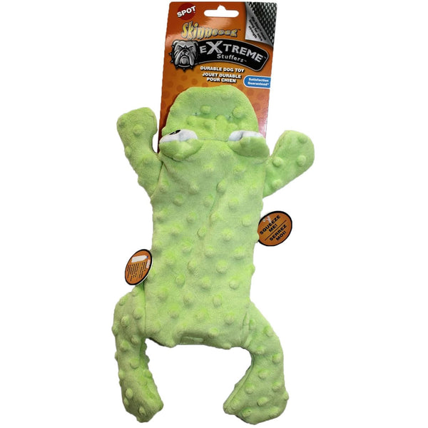 Ethical Skinneeez Extreme Stuffing-Free Squeaky Frog Plush Dog Toy, 14"