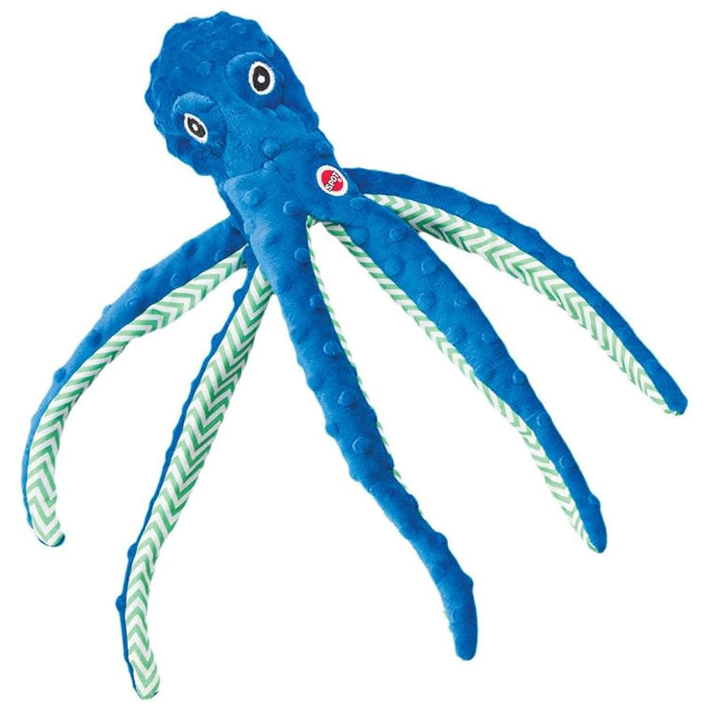 Ethical Skinneeez Extreme Stuffing-Free Squeaky Octopus Plush Dog Toy, Color Varies, 16"