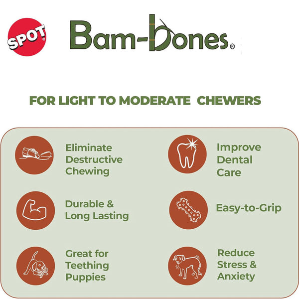 Ethical Pet Bam-bones Bacon Flavored Wish Bone for Dogs