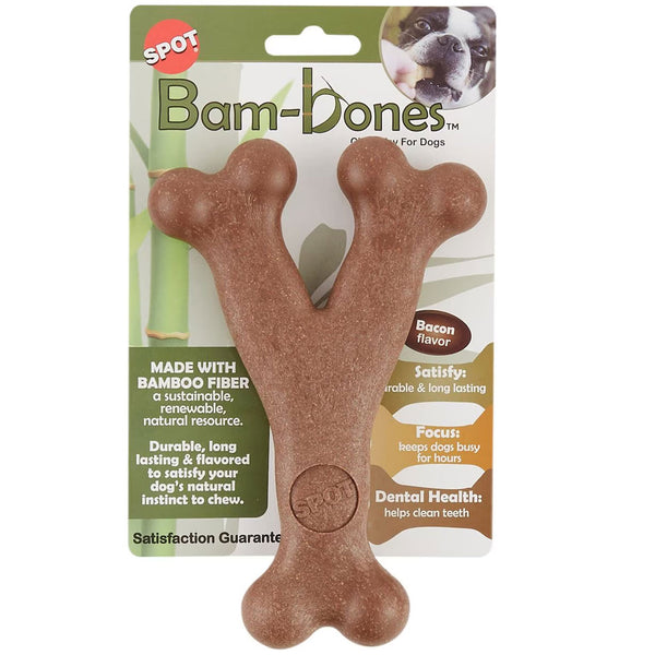 Ethical Pet Bam-bones Bacon Flavored Wish Bone for Dogs