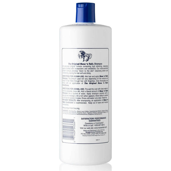 Mane 'n Tail and Body Original Formula Shampoo 32oz backside