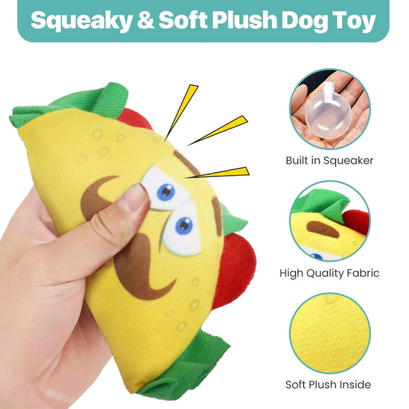 Spot Fun Food Plush Dog Toy Taco Multi-Color, Small
