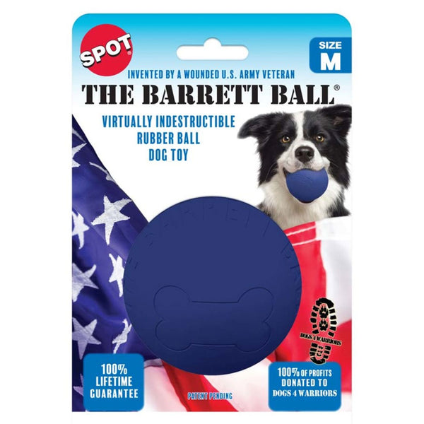 Spot Barrett Ball Dog Toy Blue Medium, 4"