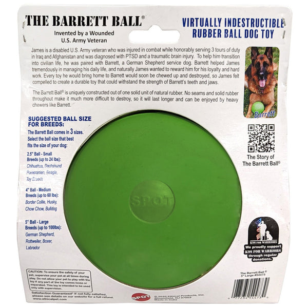 Spot Barrett Ball Dog Toy Green Large