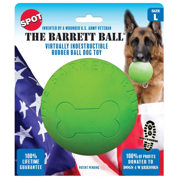 Spot Barrett Ball Dog Toy Green Large, 5"