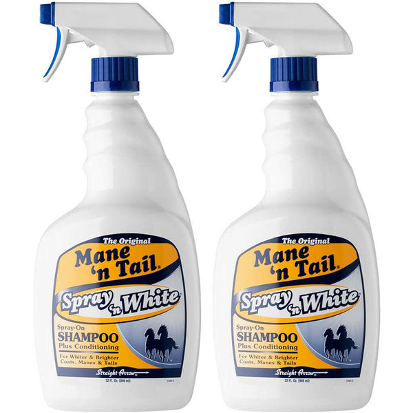 Mane 'n Tail Shine 'n White Spray on Shampoo plus Conditioning Blue Toning Shampoo 64 oz